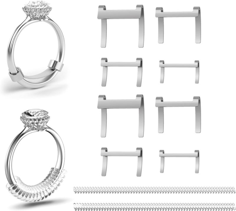 Omilly Filled Metal Ring Guard for Loose Rings, 10 Pack with 6 Sizes Ring Size Adjuster, Fits Ring Width 1mm-10mm, Easy to Use, Secure Fit for Women and Men - Image 1
